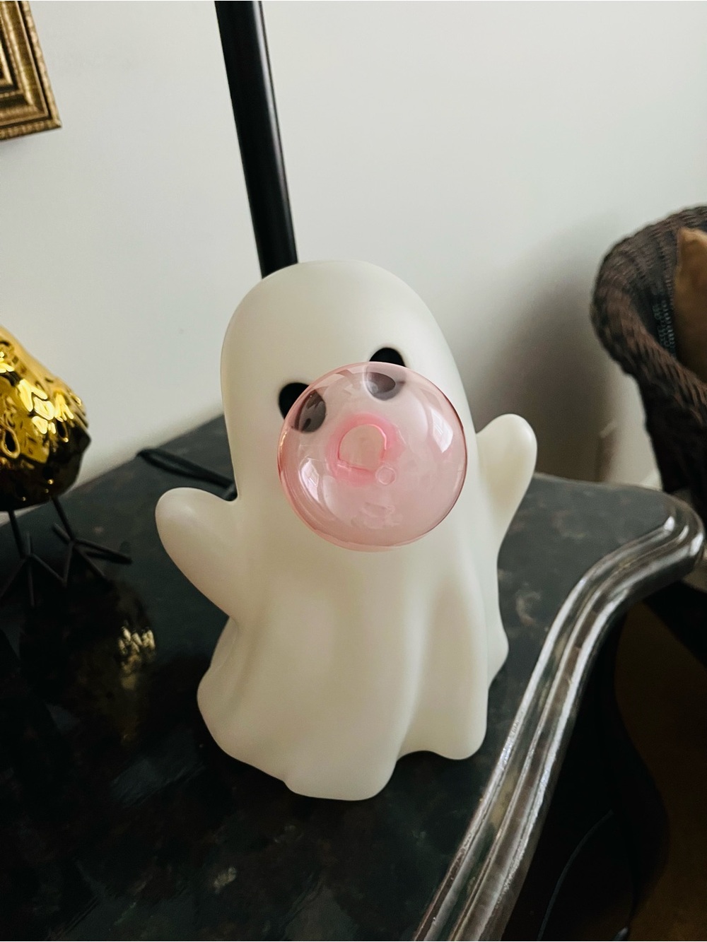 Viral ghost blowing bubble